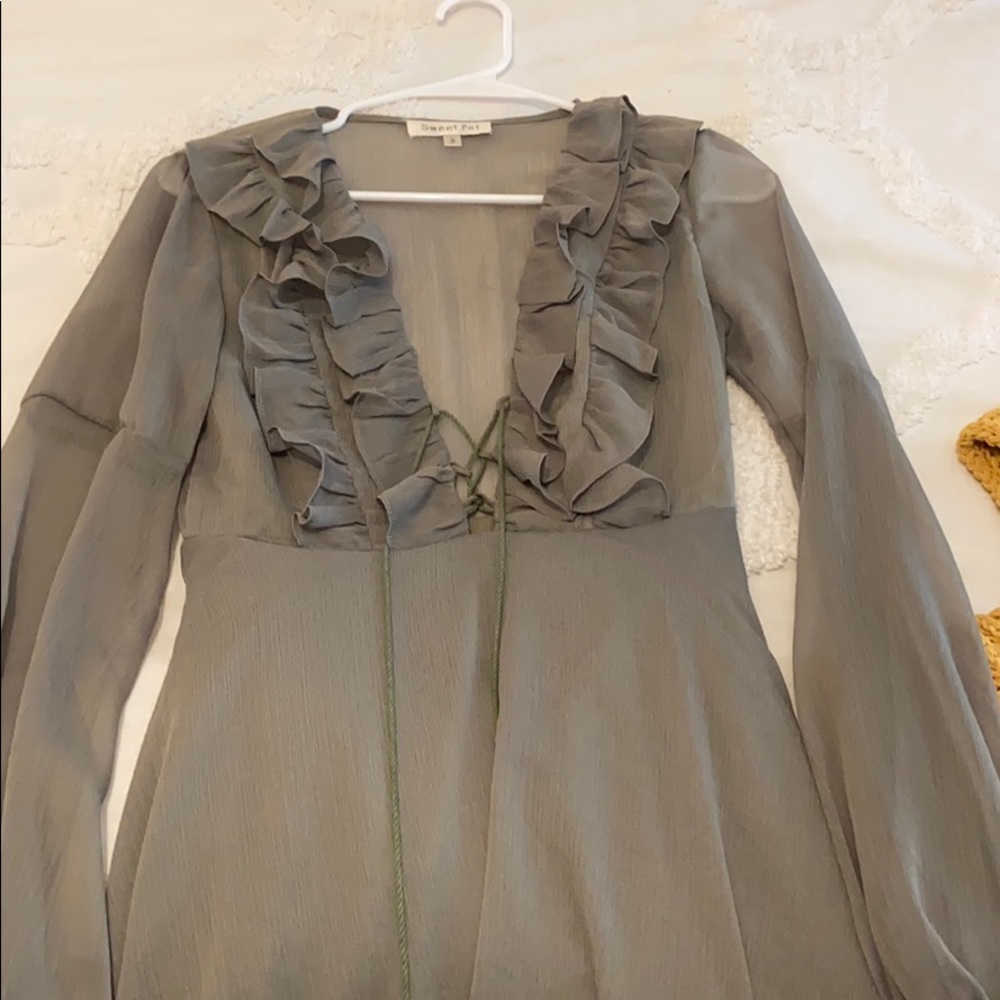 Princess Polly Green Flowy Chiffon Dress